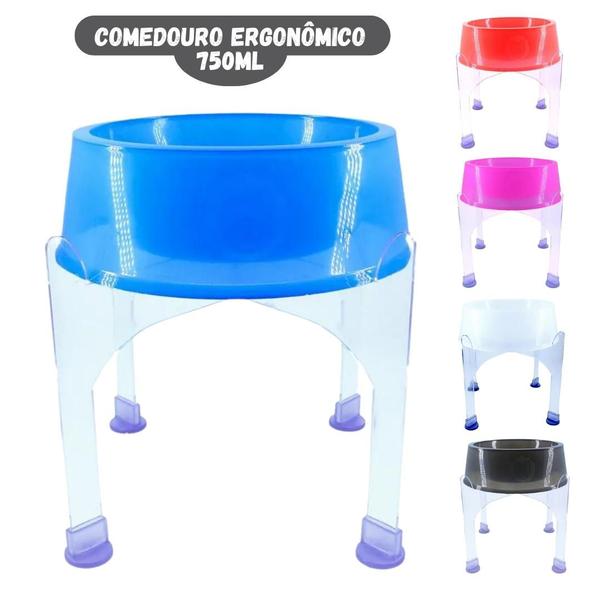 Imagem de Comedouro Ergonômico com Suporte Cristal 750ml