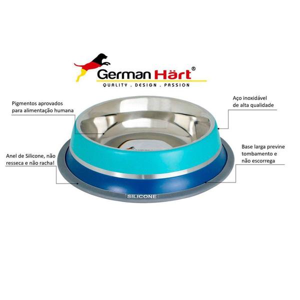 Imagem de Comedouro Inox GermanHart Dual Azul - German Hart