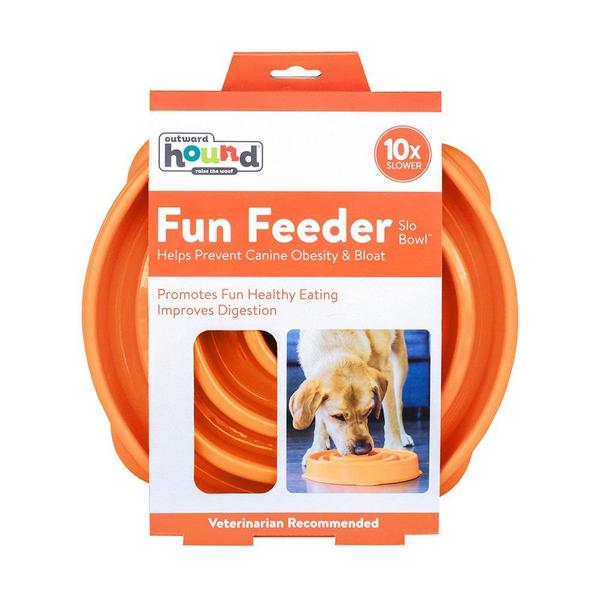 Imagem de Comedouro Lento Outward Hound Fun Feeder Laranja G