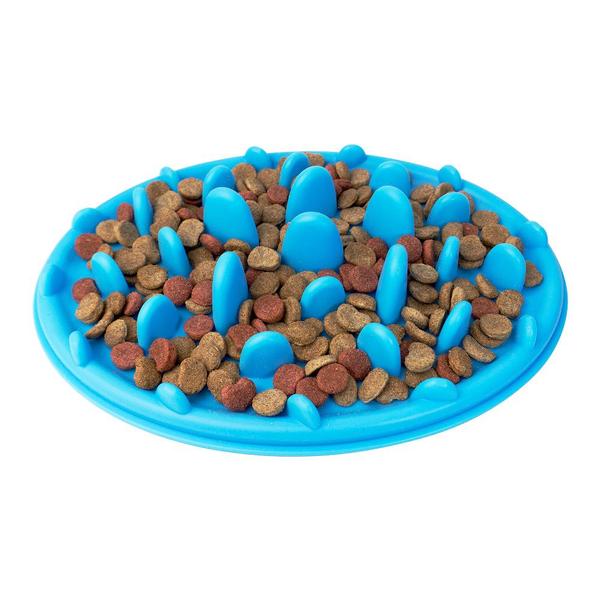 Imagem de Comedouro lento silicone NYPets Oval Pequeno Azul