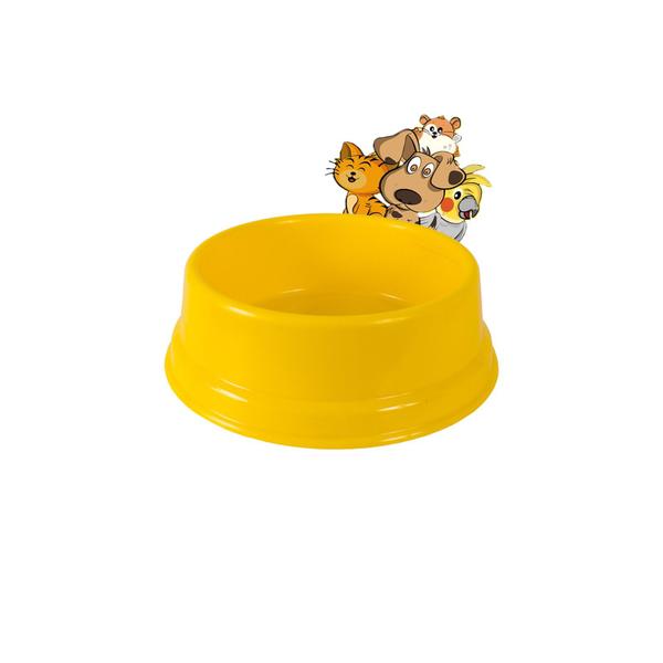 Imagem de Comedouro Ou Bebedouro Para Cães Amarelo 1800ml Pet  Au Jel Plast