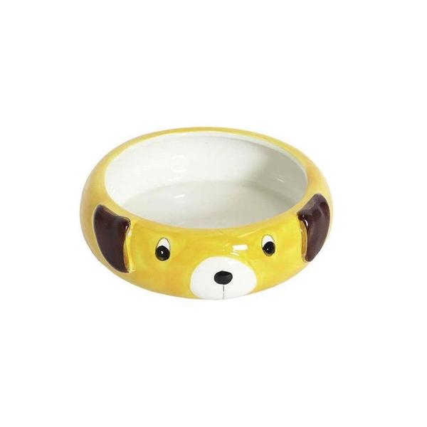 Imagem de Comedouro Para Cães The Pets Brasil Porcelana Amarelo - 550mL