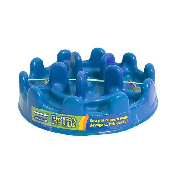 Imagem de Comedouro Pet Fit Pet Games Azul Para Cães Ansiosos Azul