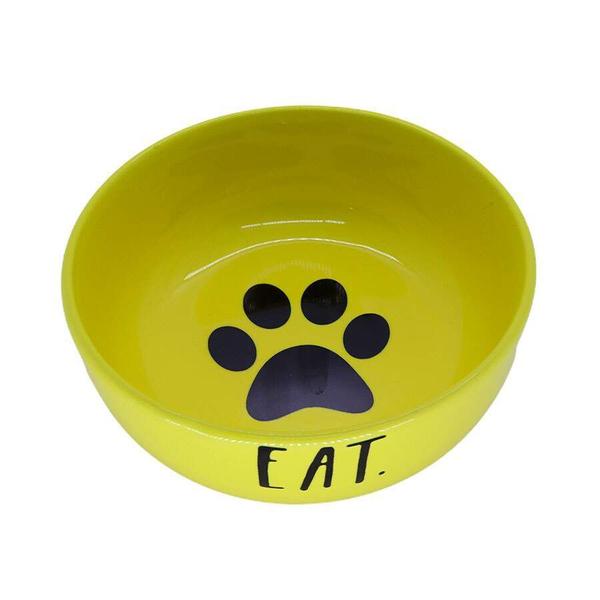 Imagem de Comedouro Pet Injet Cerâmica Eat Amarelo para Cães - 390ml