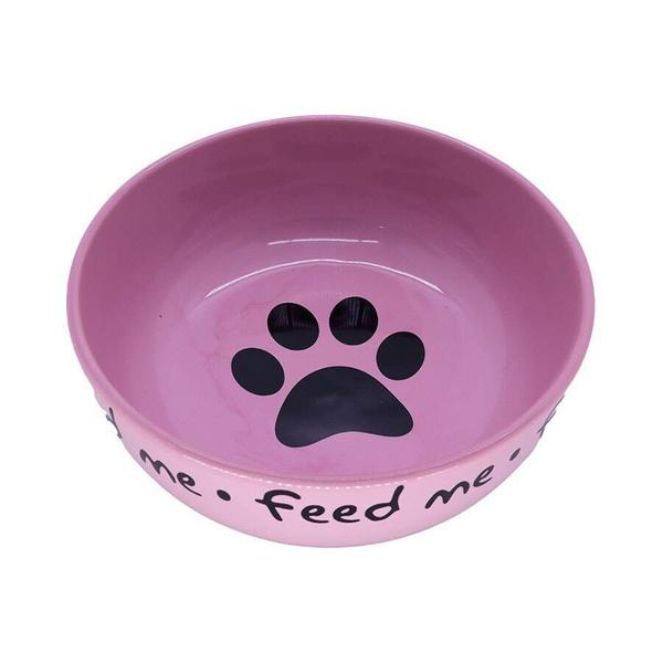 Imagem de Comedouro Pet Injet Cerâmica Feed Me Rosa para Cães - 190ml