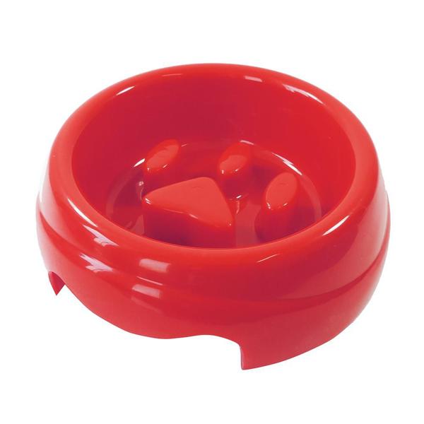 Imagem de Comedouro plastico Coma melhor furacaopet (vermelho)