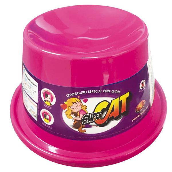 Imagem de Comedouro Plástico para Gato Super Cat Rosa - 200Ml