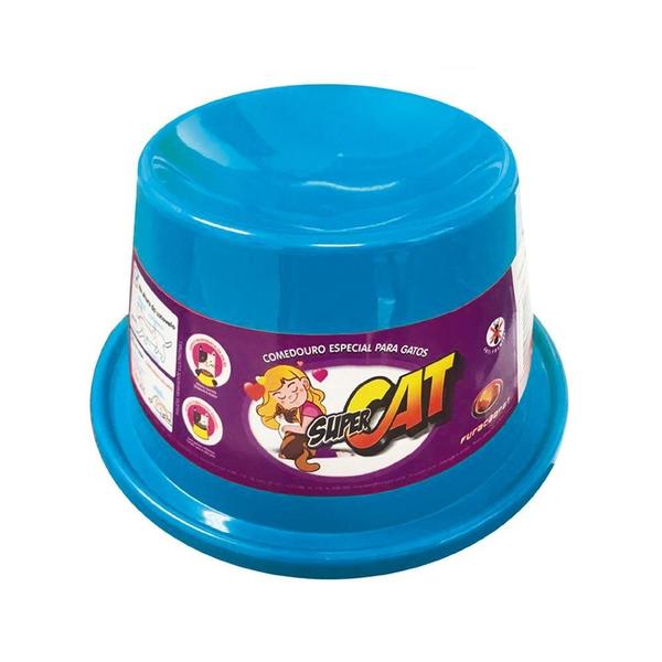 Imagem de Comedouro Plástico Super Cat Azul - 200 mL