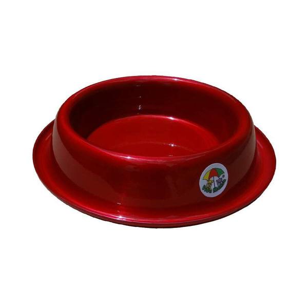 Imagem de Comedouro Tigela Alumínio Vermelho para Cães e Gatos Vida Mansa - 200ml