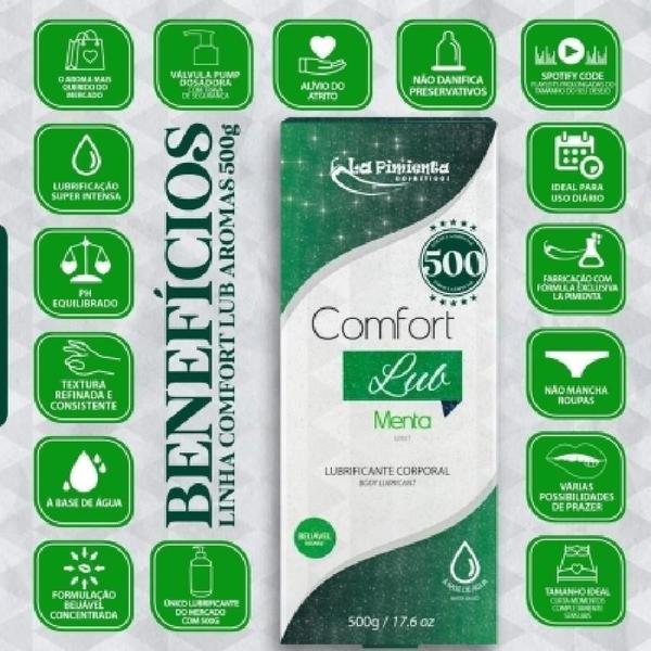 Imagem de Comfort Lub Lubrificante Corporal Beijável Sabor Menta 500G