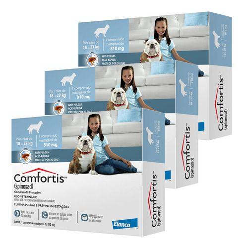 Imagem de Comfortis 3 Pipetas Azul 810mg  Antipulgas Cães  18 A 27kg