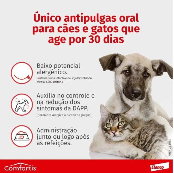 Imagem de Comfortis Antipulgas 270mg - Cães 4,5 a 9kg - Gatos 2,8 a 5,4kg - Elanco 1cpr