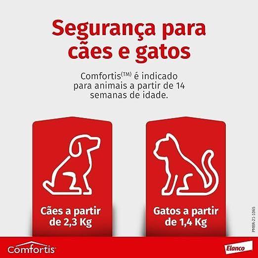 Imagem de Comfortis Elanco de 560mg Antipulgas e Carrapatos para Gatos de 5,4kg a 11kg e Cães de 9kg a 18kg com 1 comprimido