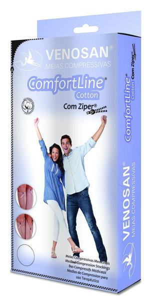 Imagem de Comfortline Cotton Com Ziper 20-30 Ad Tamanho: P Curta Bege.