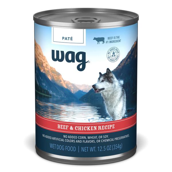 Imagem de Comida enlatada para cães Wag Pate Beef & Chicken 370mL (pacote com 12)