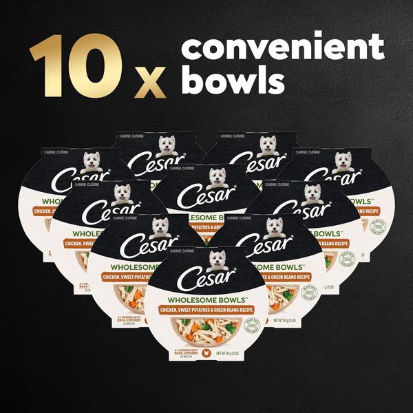 Imagem de Comida para cães Cesar WHOLESOME BOWLS Adult Chicken 90g x10