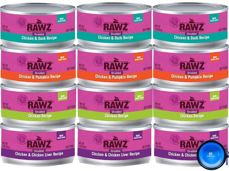 Imagem de Comida úmida enlatada para gatos Rawz Natural Premium Shredded 85g - 12 L