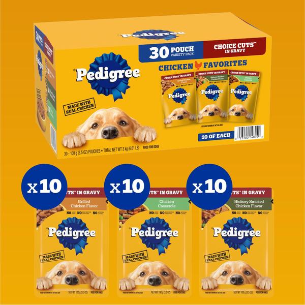 Imagem de Comida úmida para cães Pedigree Choice Cuts in Gravy 30x100g para adultos