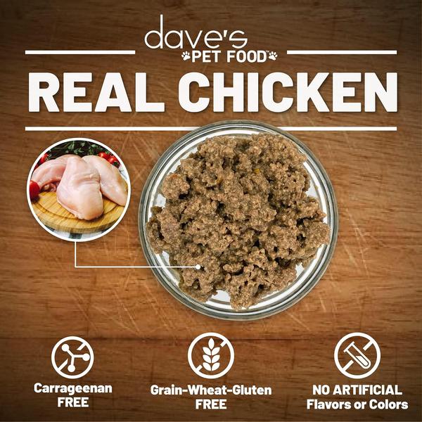 Imagem de Comida Úmida para Gatos Dave's Pet Food - Frango sem Grãos (370mL x 12)