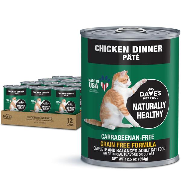 Imagem de Comida úmida para gatos Dave's Pet Food Frango sem grãos 370mL x12