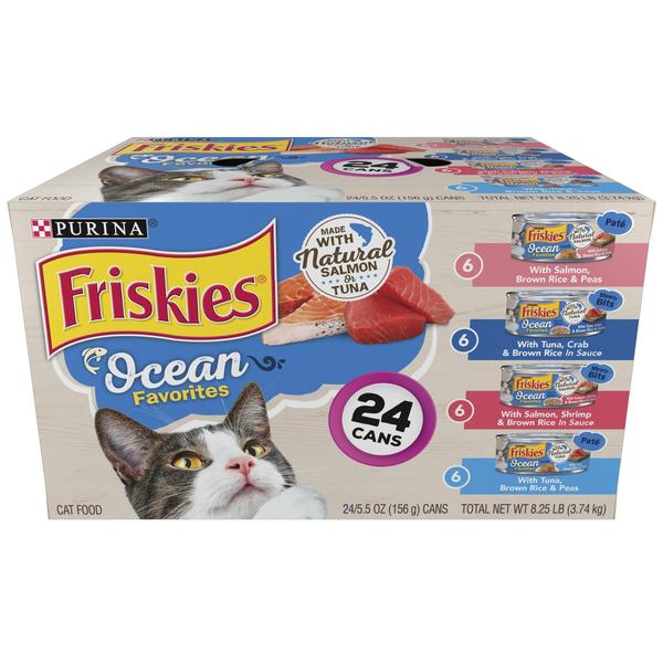 Imagem de Comida úmida para gatos Purina Friskies Ocean Favorites Salmão/Atum 24x156g