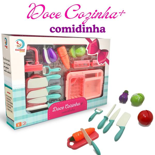 Imagem de Comidinha Brinquedo Cozinha Infantil Cortar Verduras tiras autocolantes