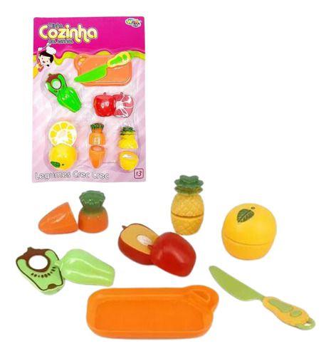 Imagem de Comidinha Brinquedo De Cortar Cozinha Verduras Frutas 