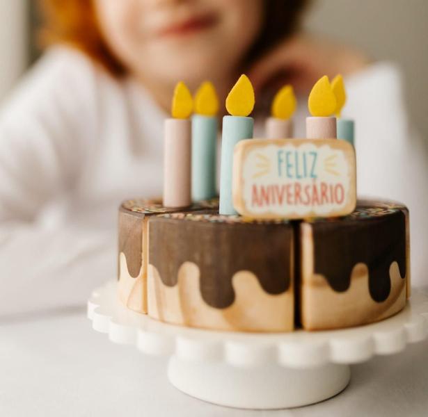 Imagem de Comidinha De Brinquedo Bolo De Brinquedo Chocolate Kit 15 Pç