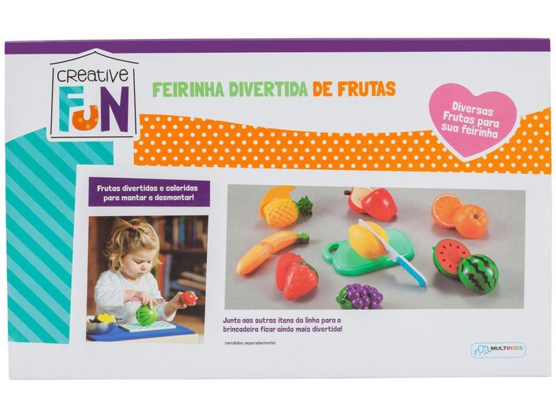 Imagem de Comidinha de Brinquedo Creative Fun - Feirinha Divertida de Frutas 10 Peças Multikids