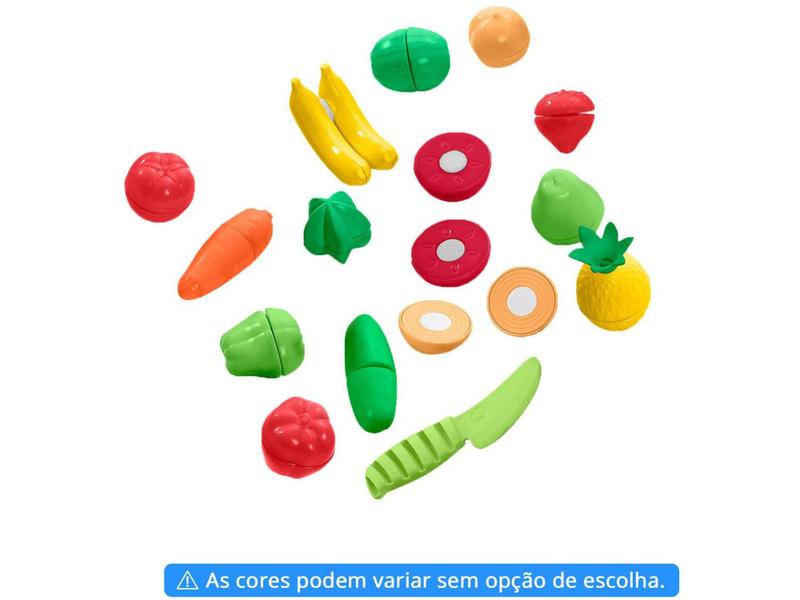 Imagem de Comidinha de Brinquedo Faz de Conta Nutri Feirinha - 8 Peças Ta Te Ti