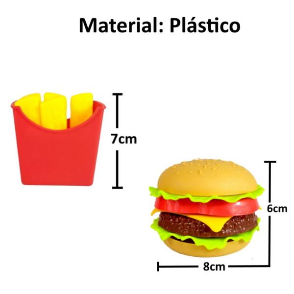 Imagem de Comidinha de Brinquedo Kit com 2 Hamburguer e 2 Batatinha Infantil