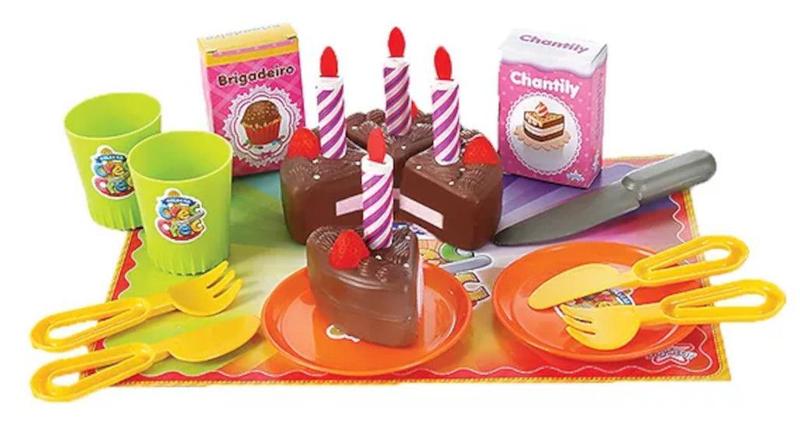 Imagem de Comidinhas De Brinquedo Utensílios Bolo E Velas