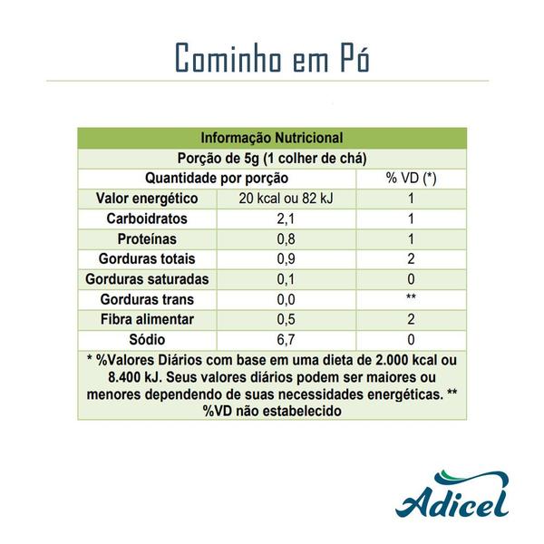 Imagem de Cominho em Pó Adicel - 300g