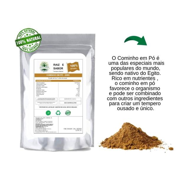 Cominho Em Pó, Raiz E Sabor Tempero Natural 200G Imagem de Cominho Em Pó, Raiz E Sabor Tempero Natural 200G