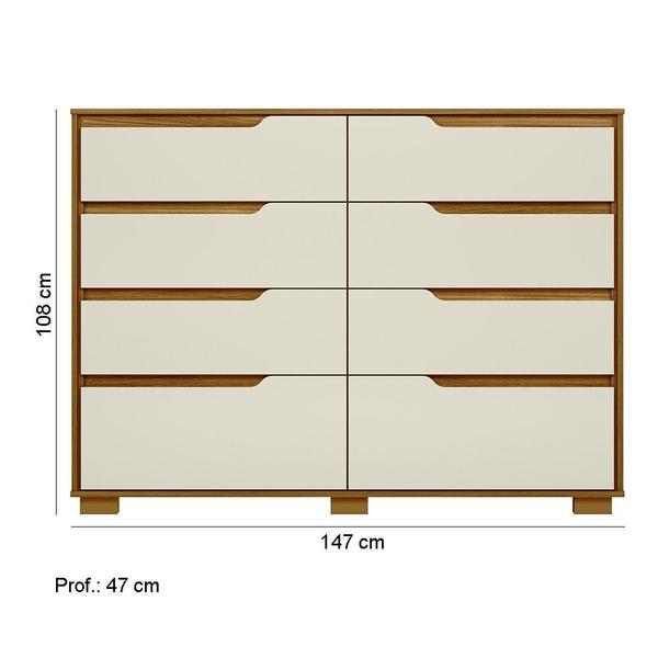 Imagem de Cômoda 08 Gavetas Georgia Freijó Off White Moval