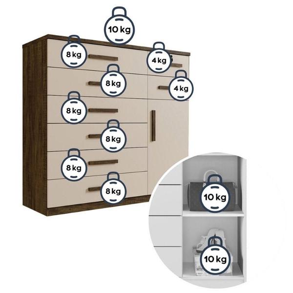 Imagem de Cômoda 1 Porta E 8 Gavetas Plus