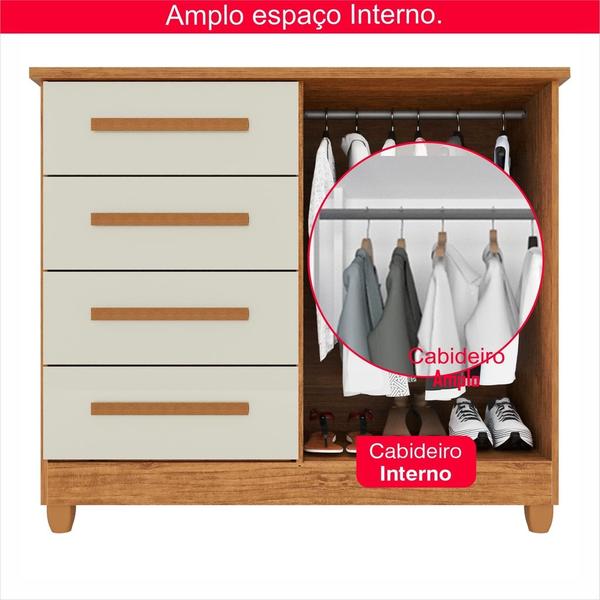 Imagem de Cômoda 2 Portas 4 Gavetas Madri Plus Com Sapateira - Tudo de Móveis