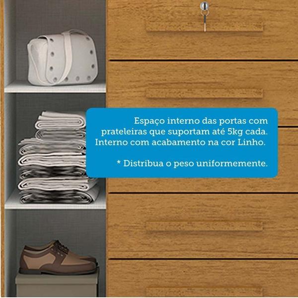 Imagem de Cômoda 2 Portas 5 Gavetas 100% MDF Coleus Espresso Móveis Cinamomo