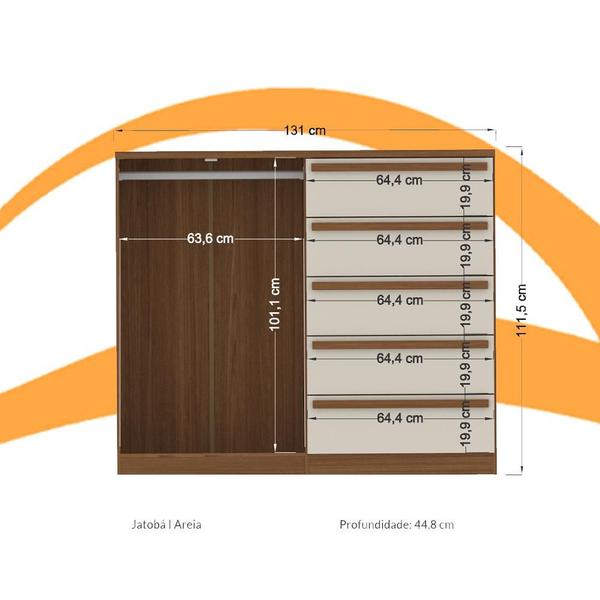 Imagem de Cômoda 2 Portas 5 Gavetas Santos Andirá