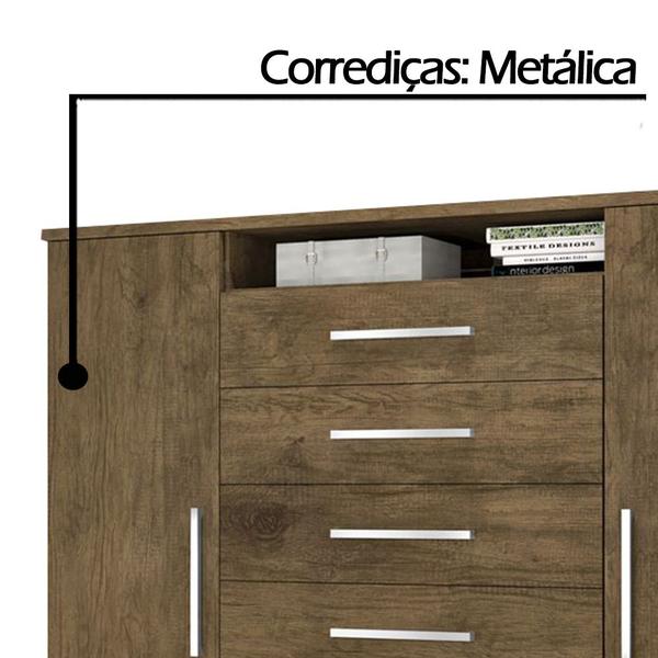 Imagem de Cômoda 2 Portas 7 Gavetas J&A Móveis Jequitibá Mega 157x157x47