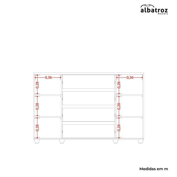 Imagem de Cômoda 2 Portas Correr 4 Gavetas Evidenza