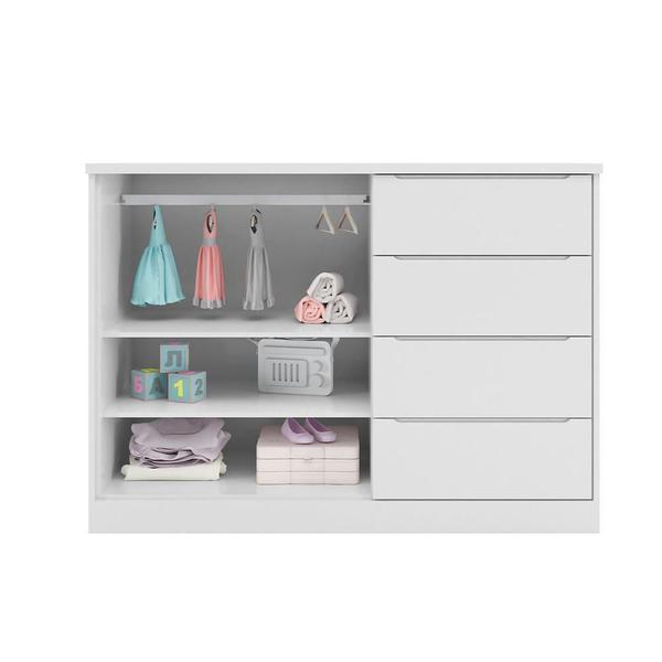 Imagem de Cômoda 2 Portas e 4 Gavetas Pérola Branco - Phoenix Baby Branco