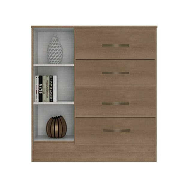 Imagem de Cômoda 4 Gavetas 01 Porta Quarto Lite Carvalho/Oak