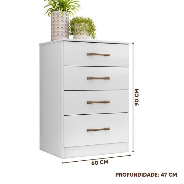 Imagem de Cômoda 4 Gavetas Branco MS913 Moval