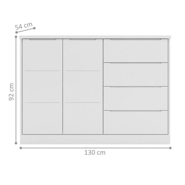 Imagem de Cômoda 4 Gavetas e 1 Porta Chile Branco