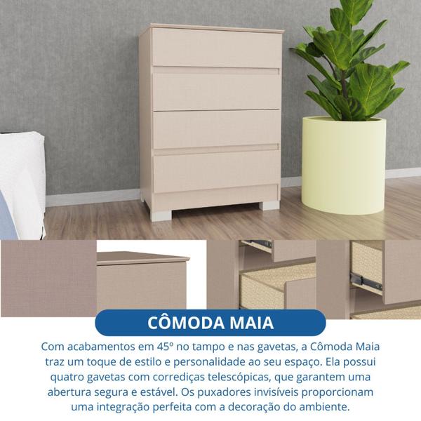 Imagem de Cômoda 4 Gavetas Maia 97cm X 71,5cm X 45,3cm Marrom