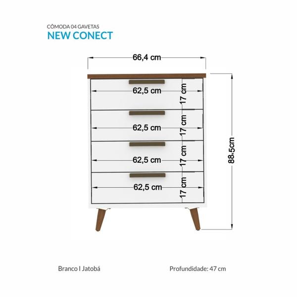 Imagem de Cômoda 4 Gavetas New Conect Santos Andirá