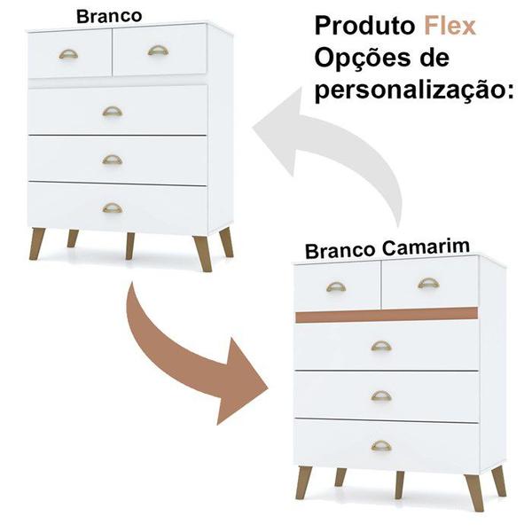 Imagem de Comoda 5 Gavetas Para Quarto 20030 Branco Camarim VLR