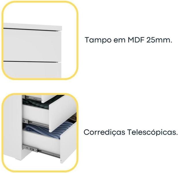 Imagem de Cômoda 5 Gavetas Premium Com Pés Tcil Móveis Neve