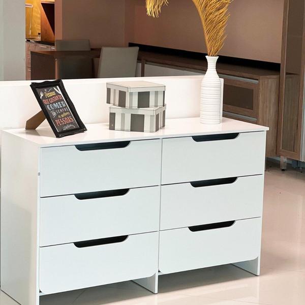 Imagem de Cômoda 6 Gavetas Mdp/mdf Dm-244 Branco